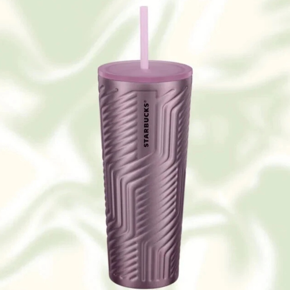 Starbucks 2025 Geometric Soft Rose Stainless Steel Soft Touch Tumbler Venti 24oz